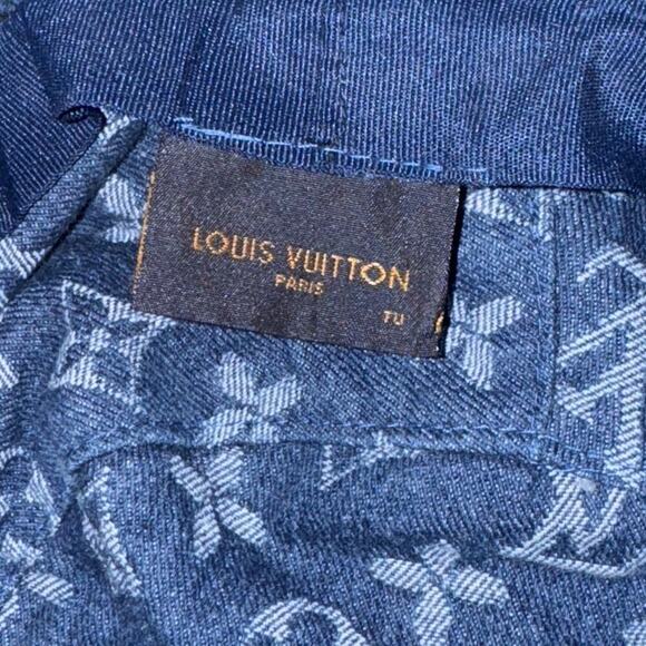 Louis Vuitton 90s Y2K Denim Bucket Hat Monogram Blue
